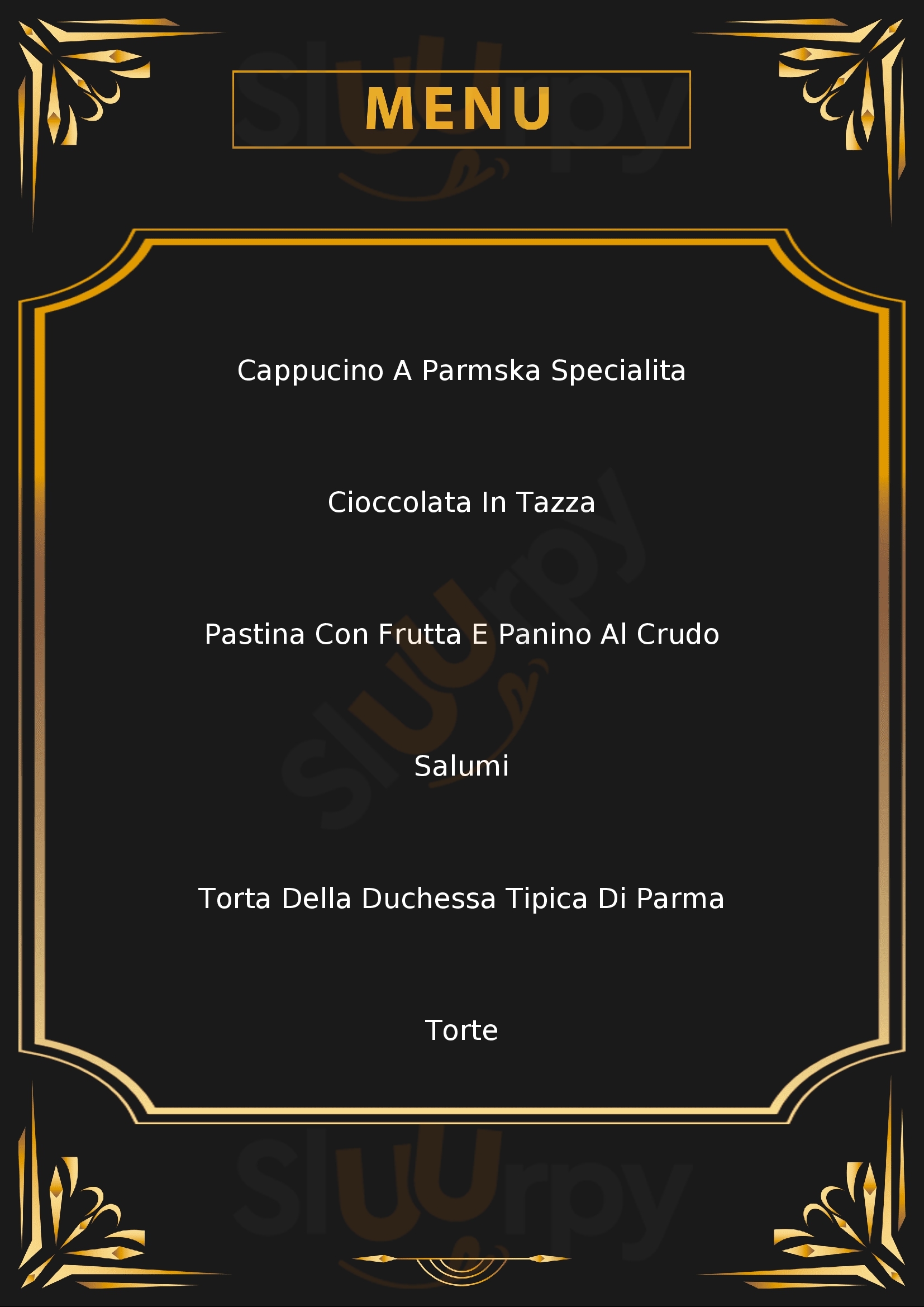 Pasticceria Cocconi Parma menù 1 pagina
