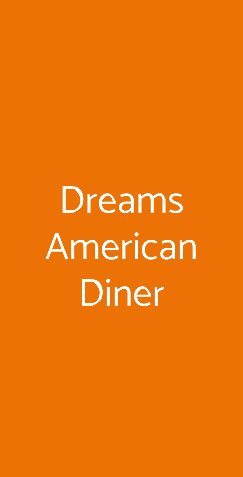 Dreams American Diner Faenza menù 1 pagina