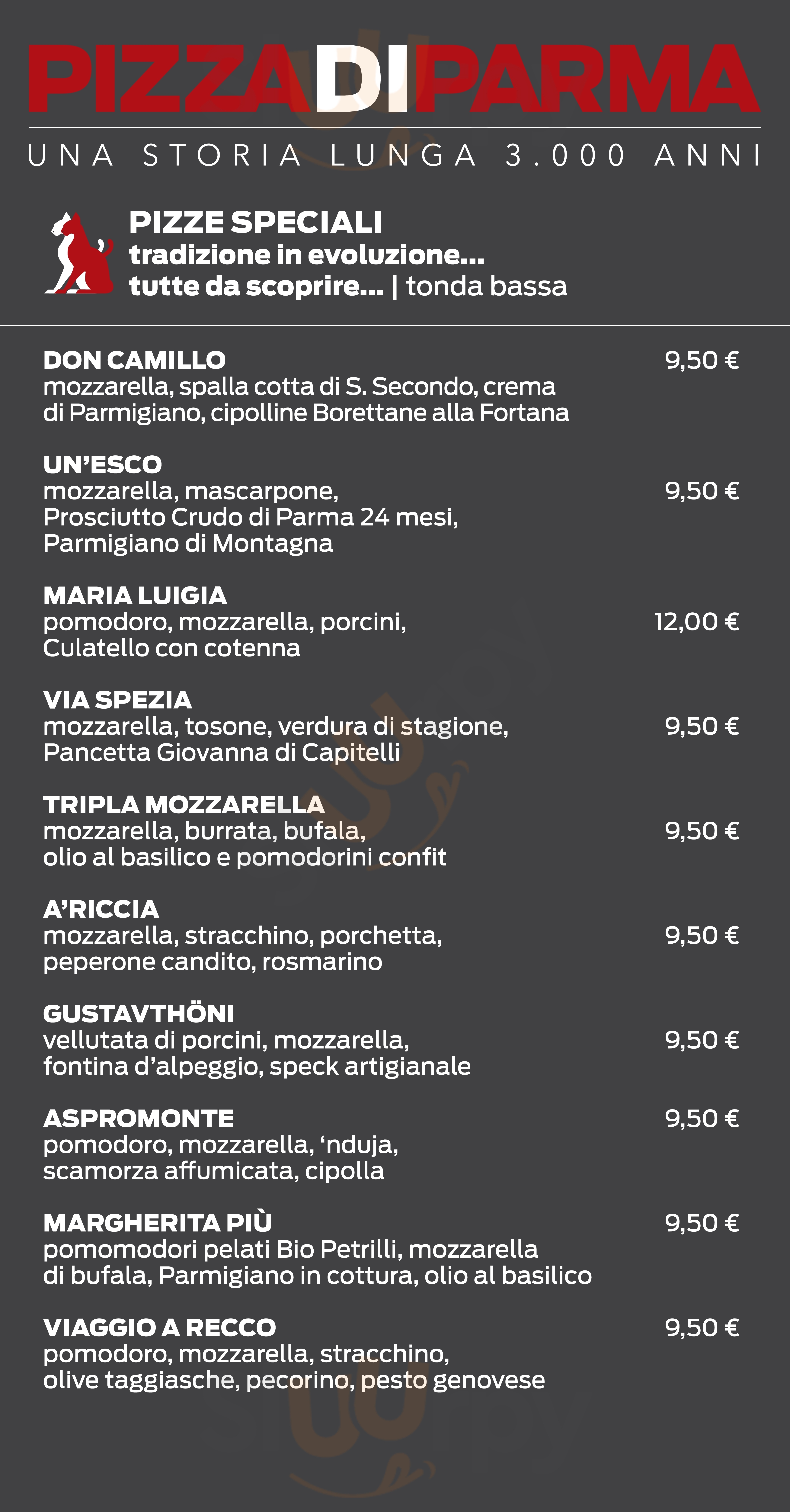Pizza di Parma Parma menù 1 pagina