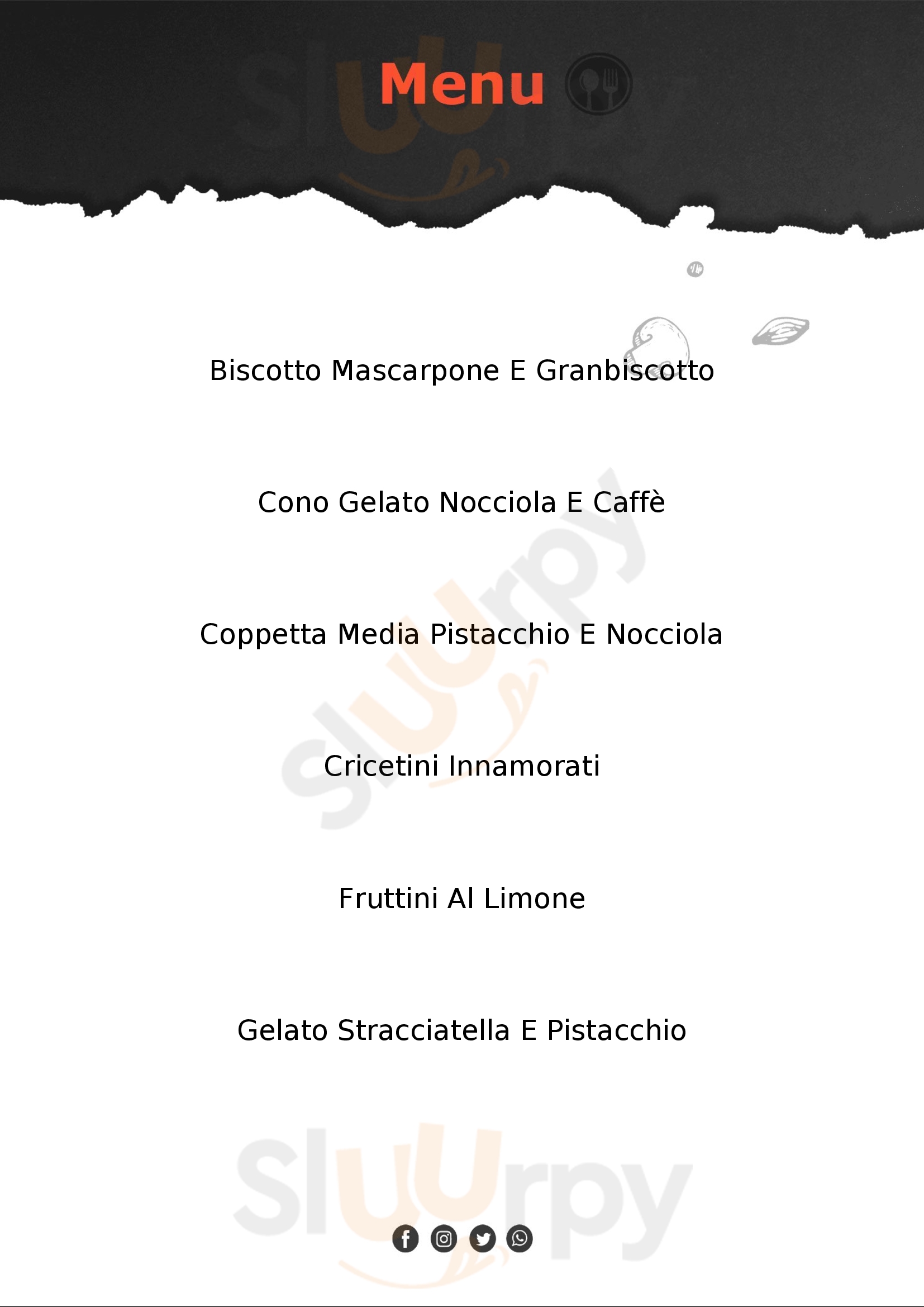 Panna & Cioccolato Riccione menù 1 pagina