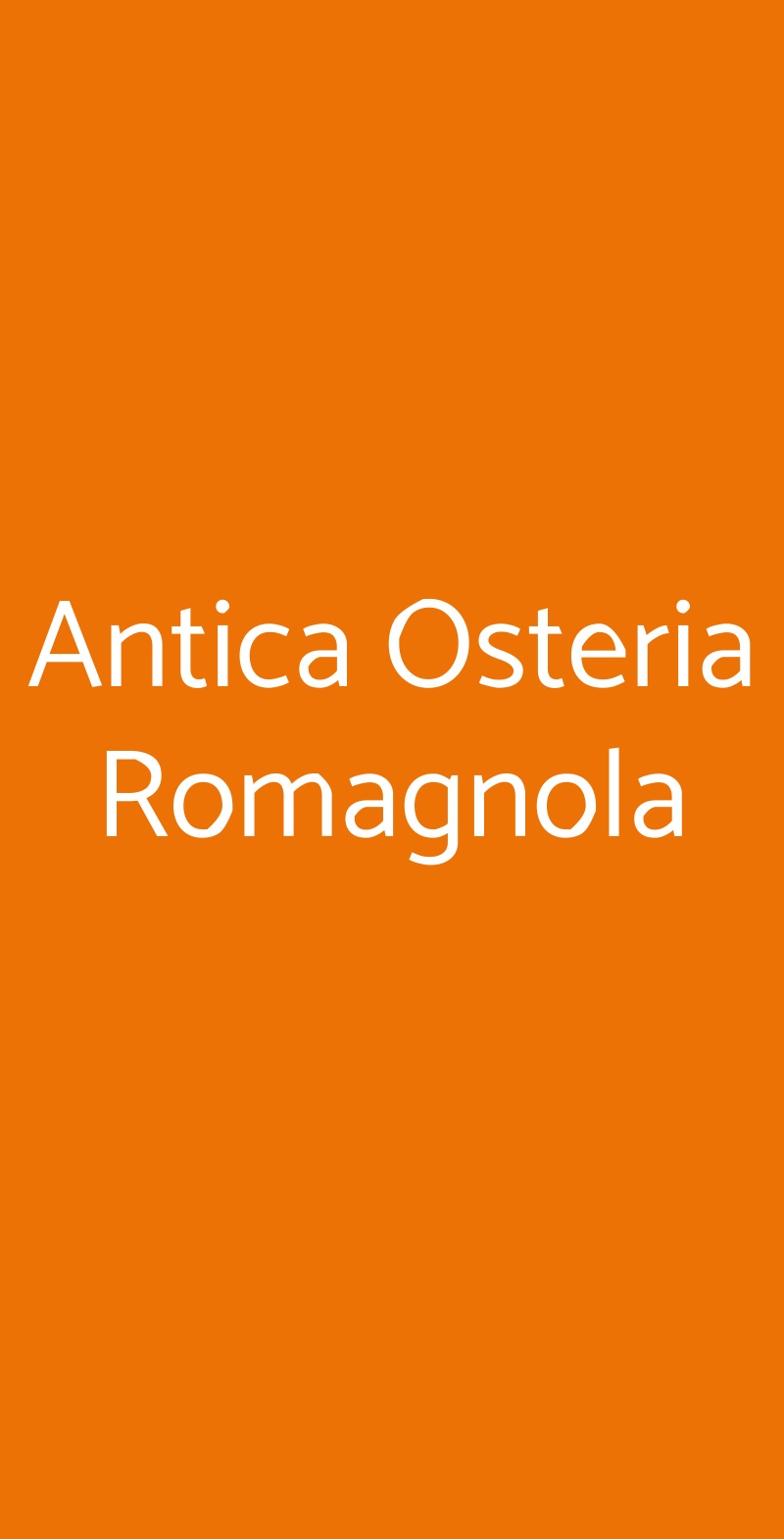 Antica Osteria Romagnola Bologna menù 1 pagina