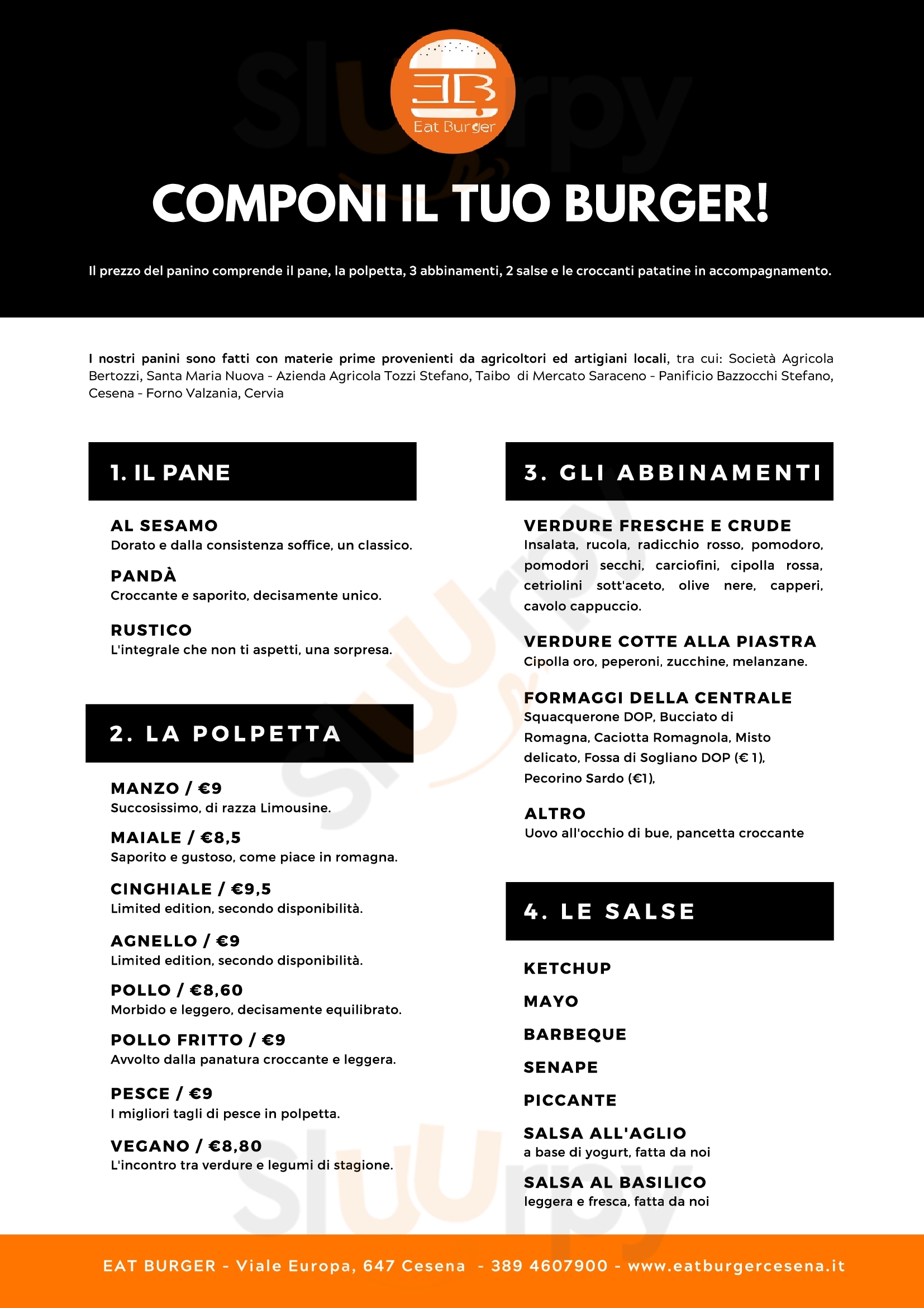 Eat Burger Cesena menù 1 pagina