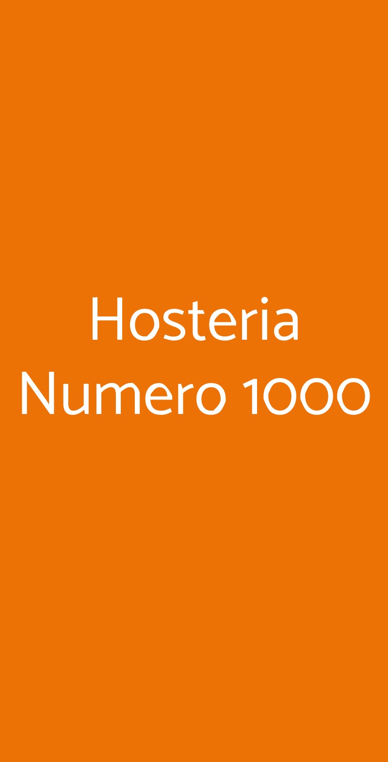 Hosteria Numero 1000 Fidenza menù 1 pagina