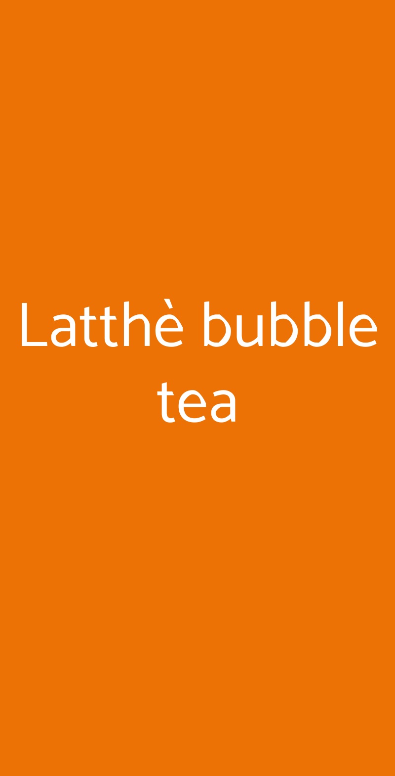 Latthè bubble tea Bologna menù 1 pagina