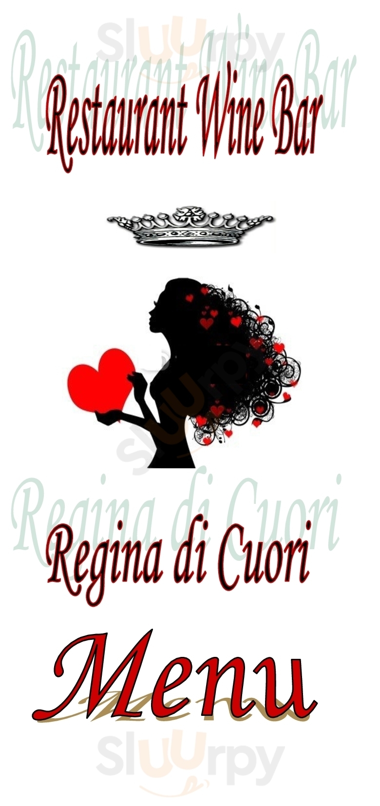 Regina di Cuori Ferrara menù 1 pagina