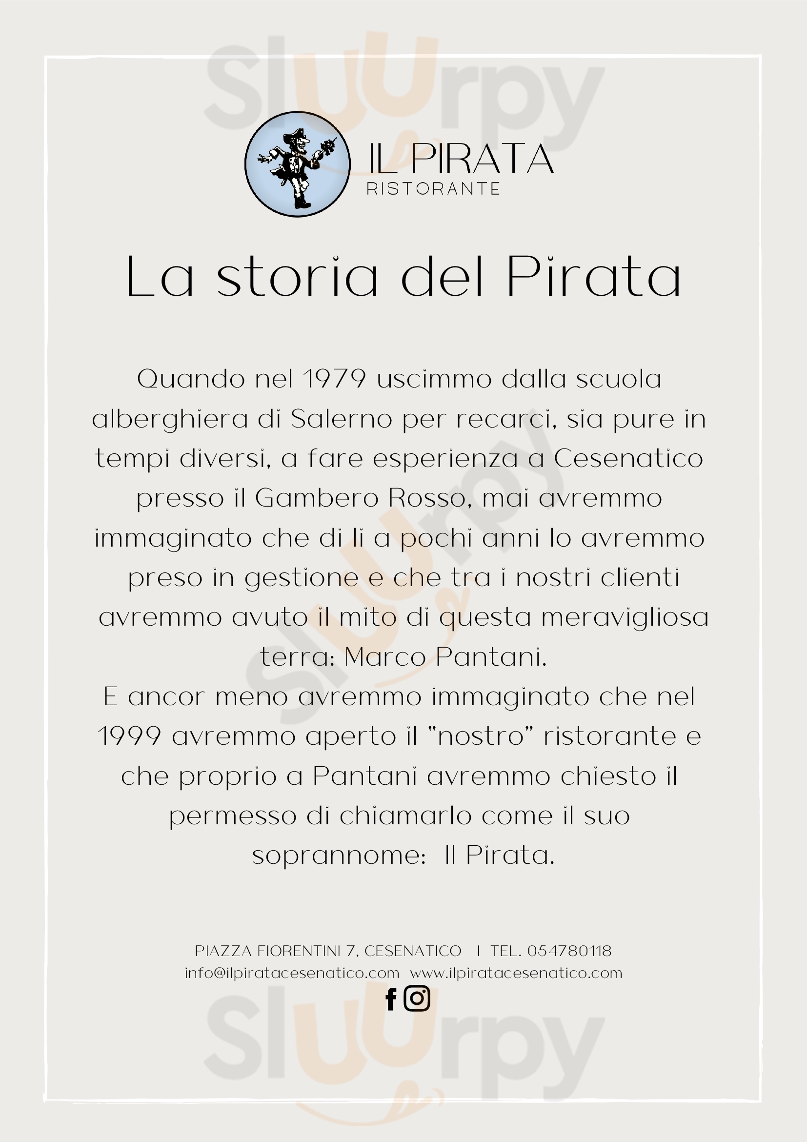 Ristorante Il Pirata Cesenatico menù 1 pagina