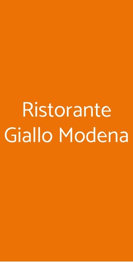 Ristorante Giallo Modena, Modena