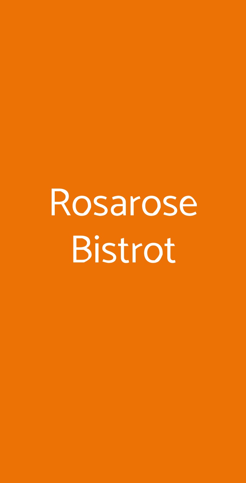 Rosarose Bistrot Bologna menù 1 pagina