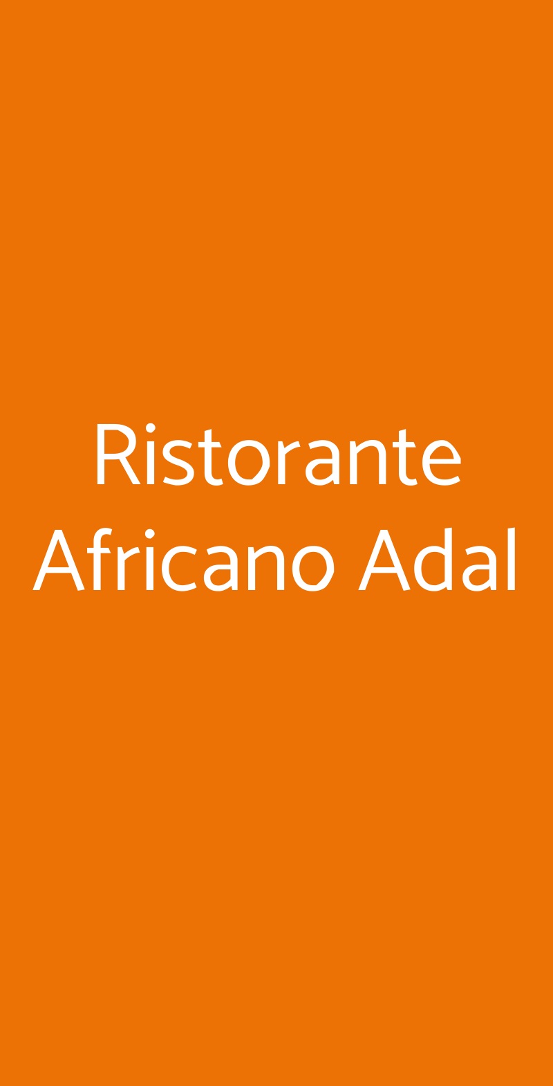 Ristorante Africano Adal Bologna menù 1 pagina