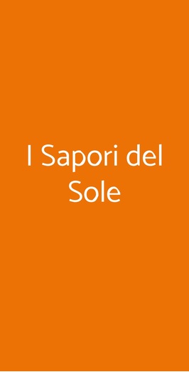 I Sapori Del Sole