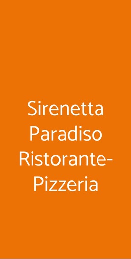 Sirenetta Paradiso Ristorante-pizzeria, Ravenna