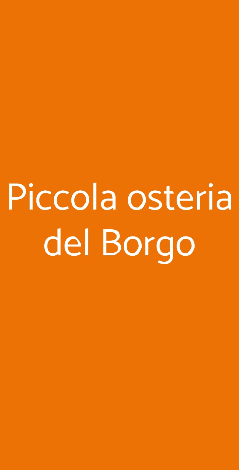 Piccola osteria del Borgo Dozza menù 1 pagina