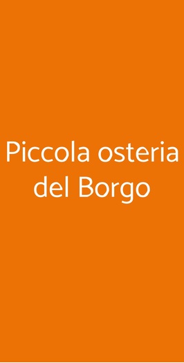 Piccola Osteria Del Borgo, Dozza