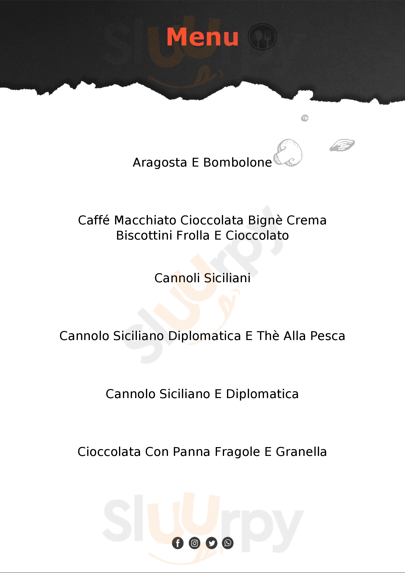 Pasticceria Jolly Rimini menù 1 pagina