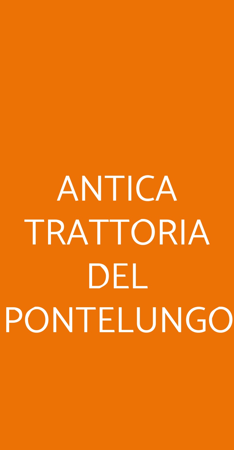 ANTICA TRATTORIA DEL PONTELUNGO Bologna menù 1 pagina
