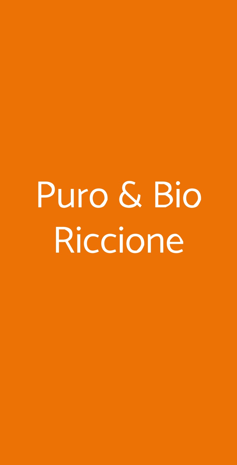 Puro & Bio Riccione Riccione menù 1 pagina