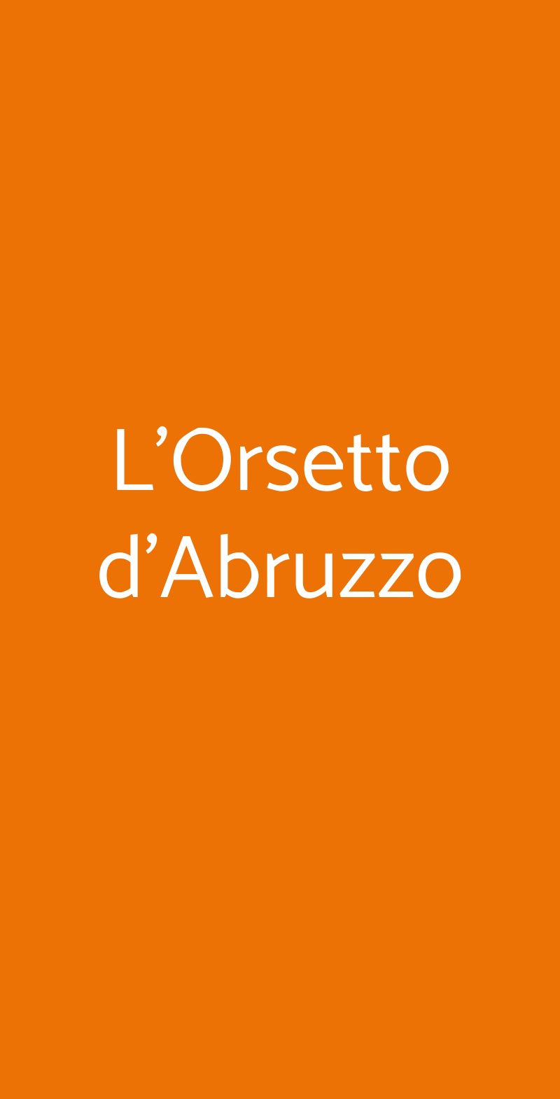 L'Orsetto d'Abruzzo Bologna menù 1 pagina