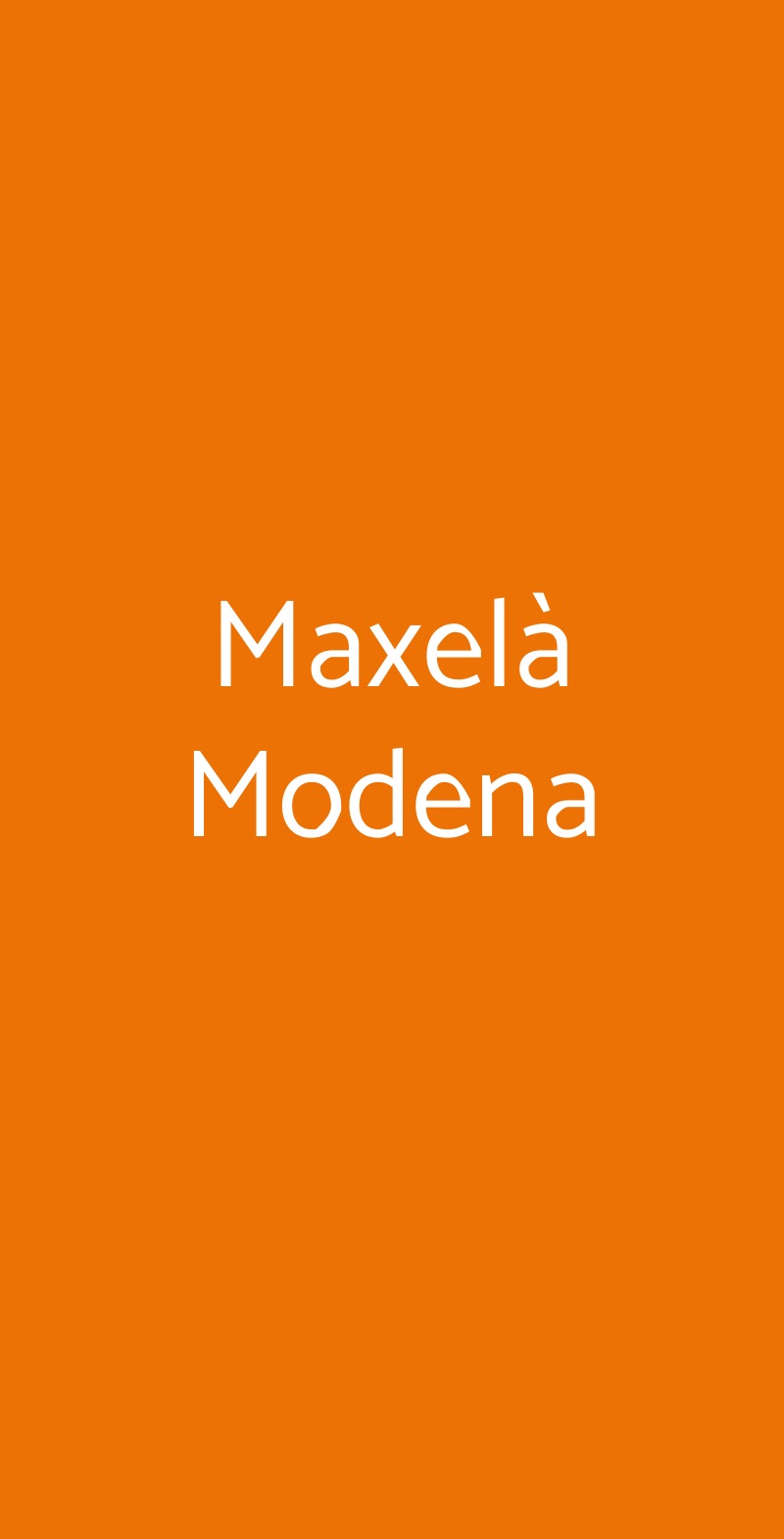 Maxelà Modena Modena menù 1 pagina