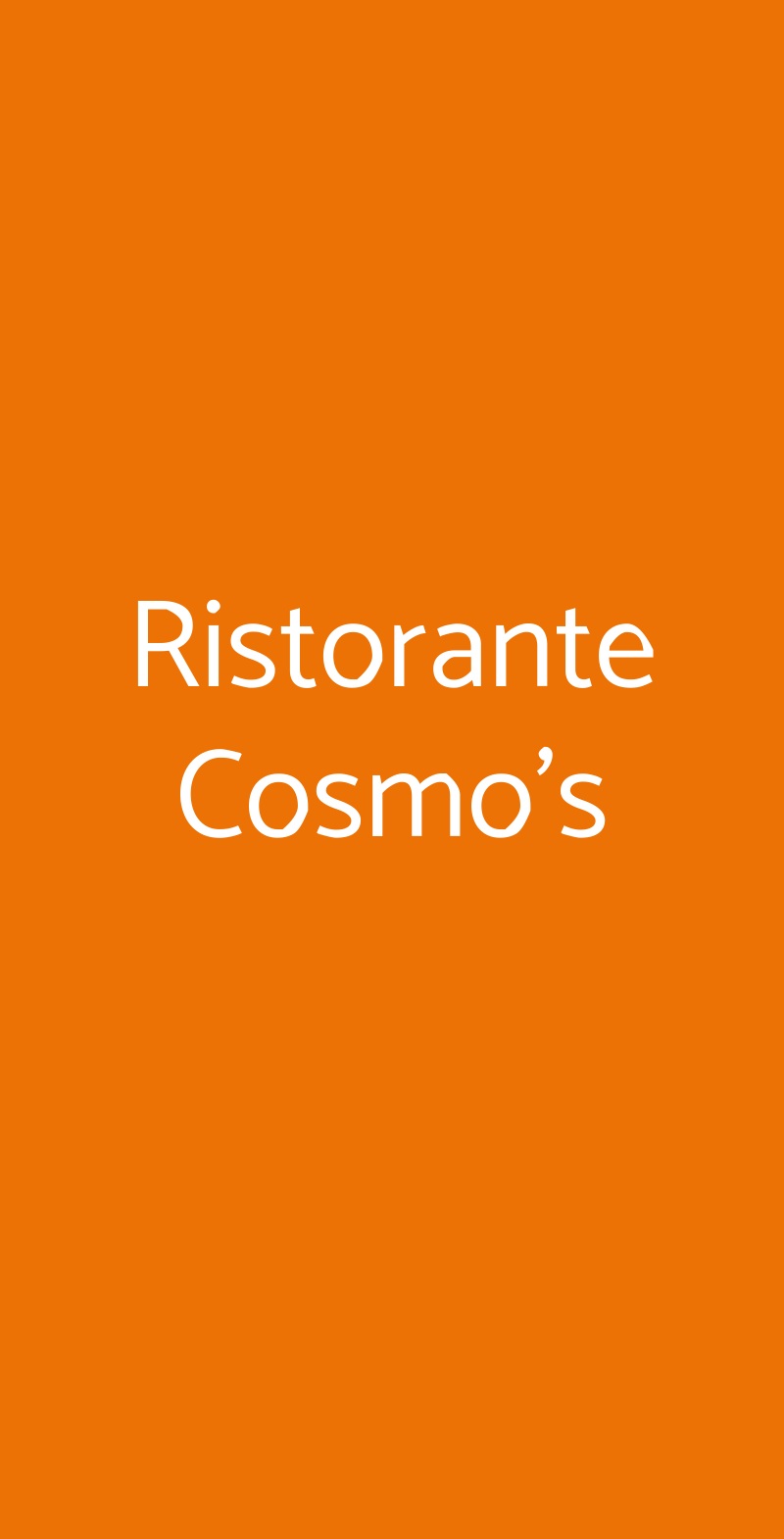 Ristorante Cosmo's Bologna menù 1 pagina