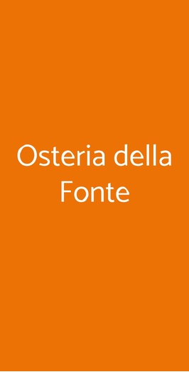 Osteria Della Fonte, Brisighella