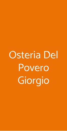 Osteria Del Povero Giorgio, Bagnara di Romagna