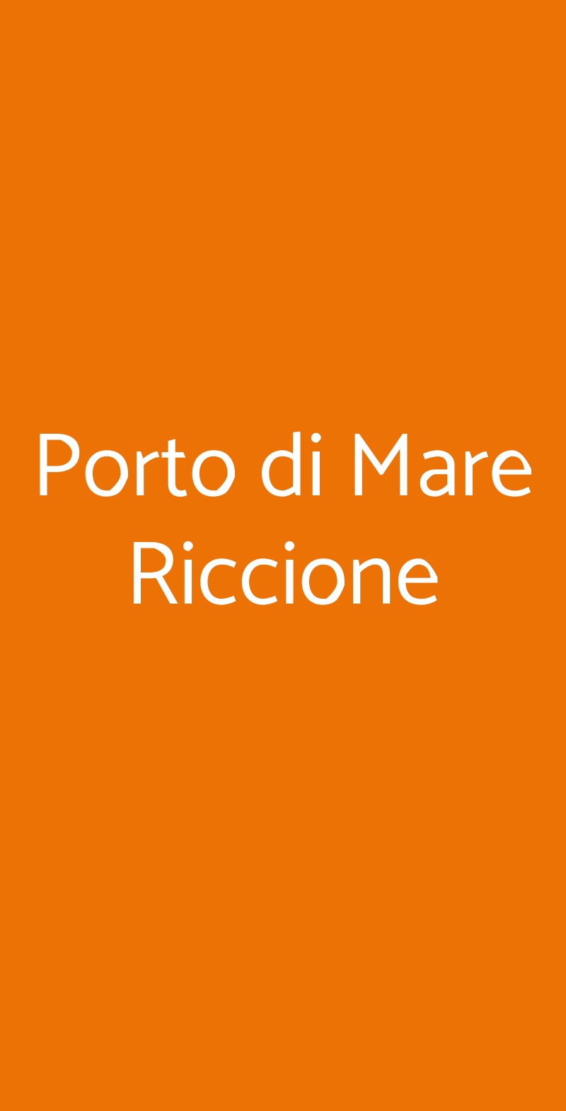 Porto di Mare Riccione Riccione menù 1 pagina