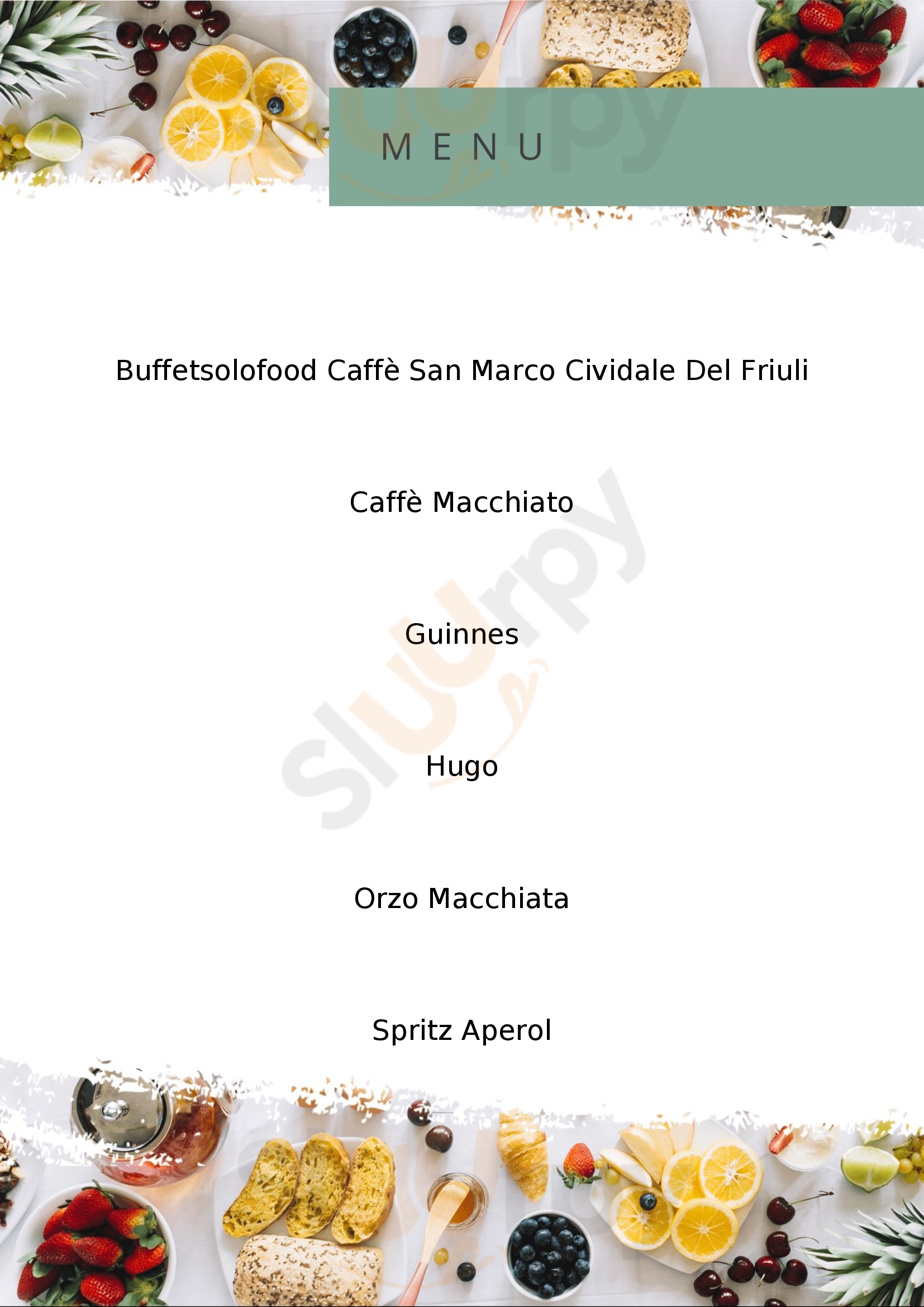 Caffe San Marco Cividale del Friuli menù 1 pagina