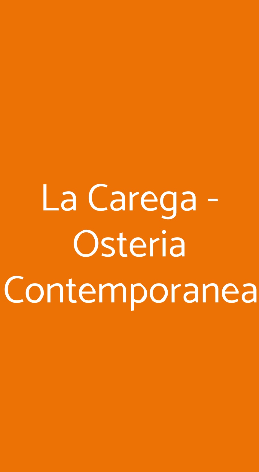 La Carega - Osteria Contemporanea Trieste menù 1 pagina