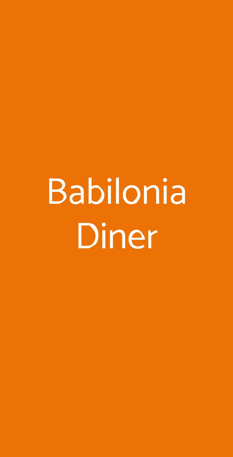 Babilonia Diner Mergozzo menù 1 pagina