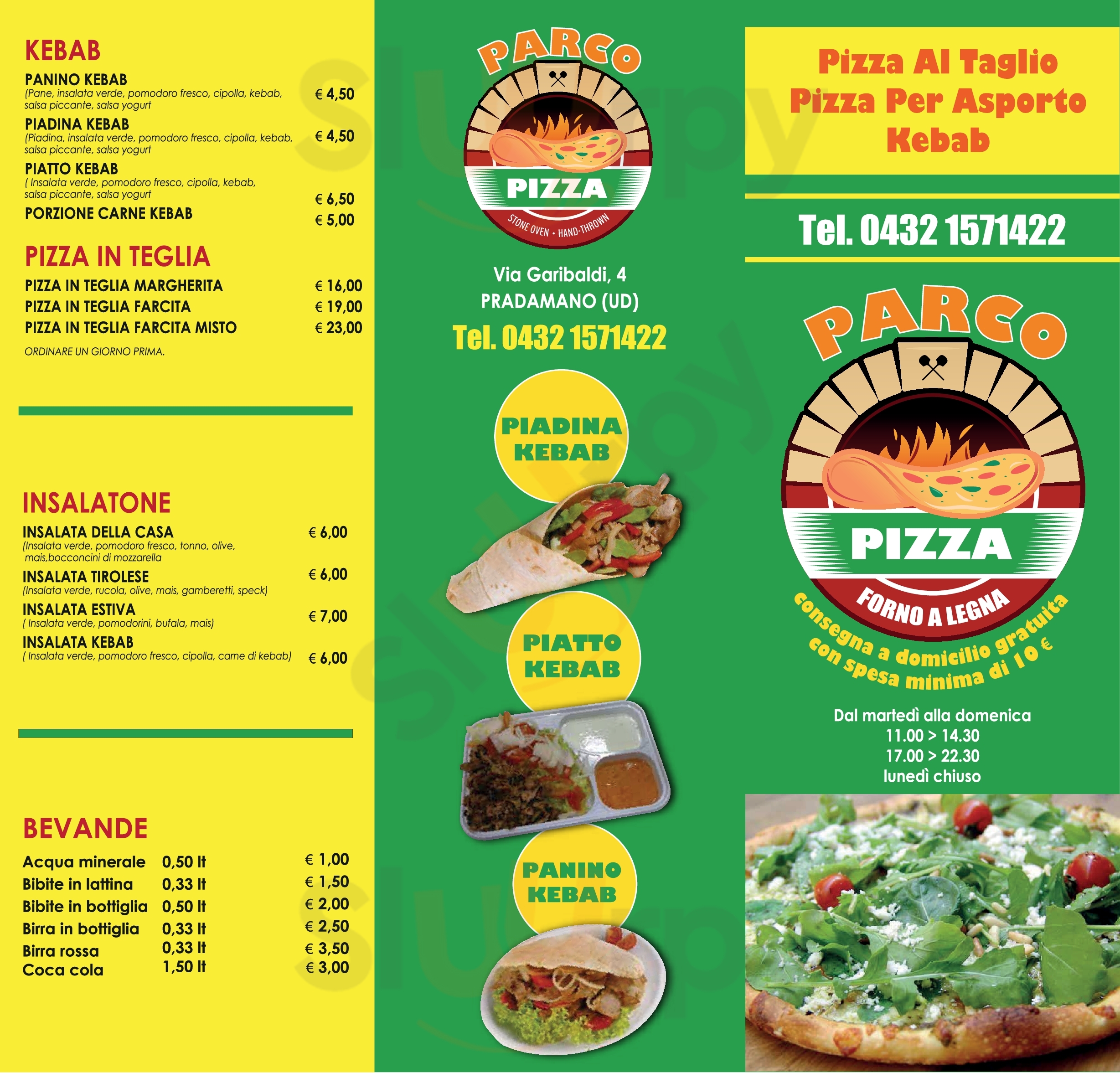 Pizzeria Parco Pizza Pradamano menù 1 pagina