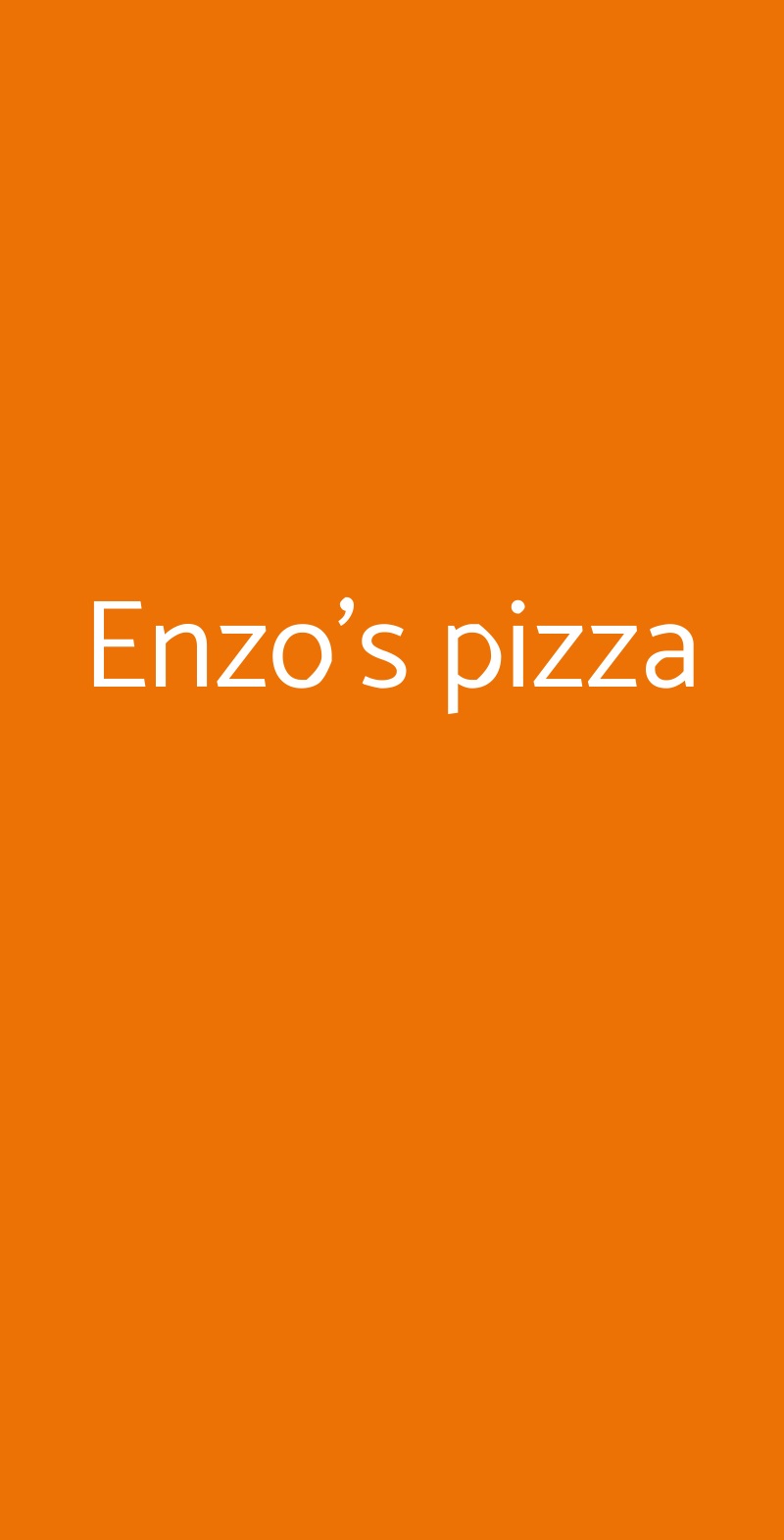 Enzo's pizza Trieste menù 1 pagina
