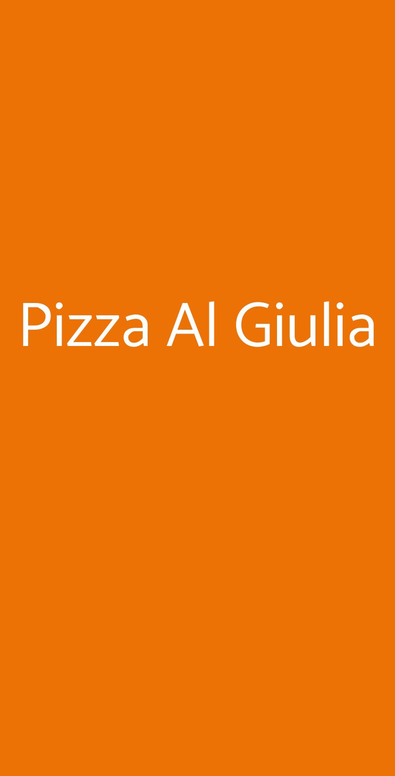 Pizza Al Giulia Trieste menù 1 pagina