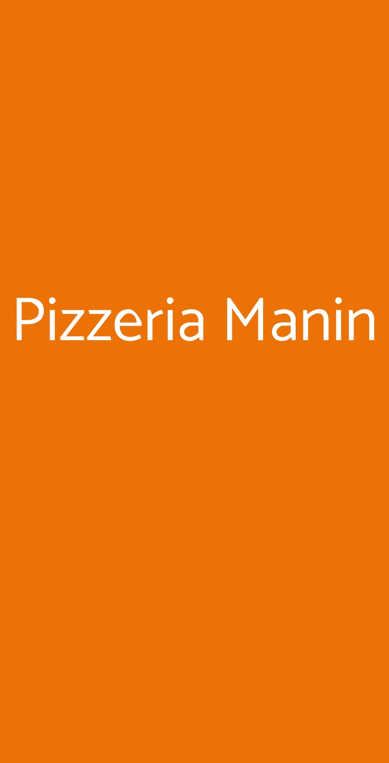 Pizzeria Manin Udine menù 1 pagina