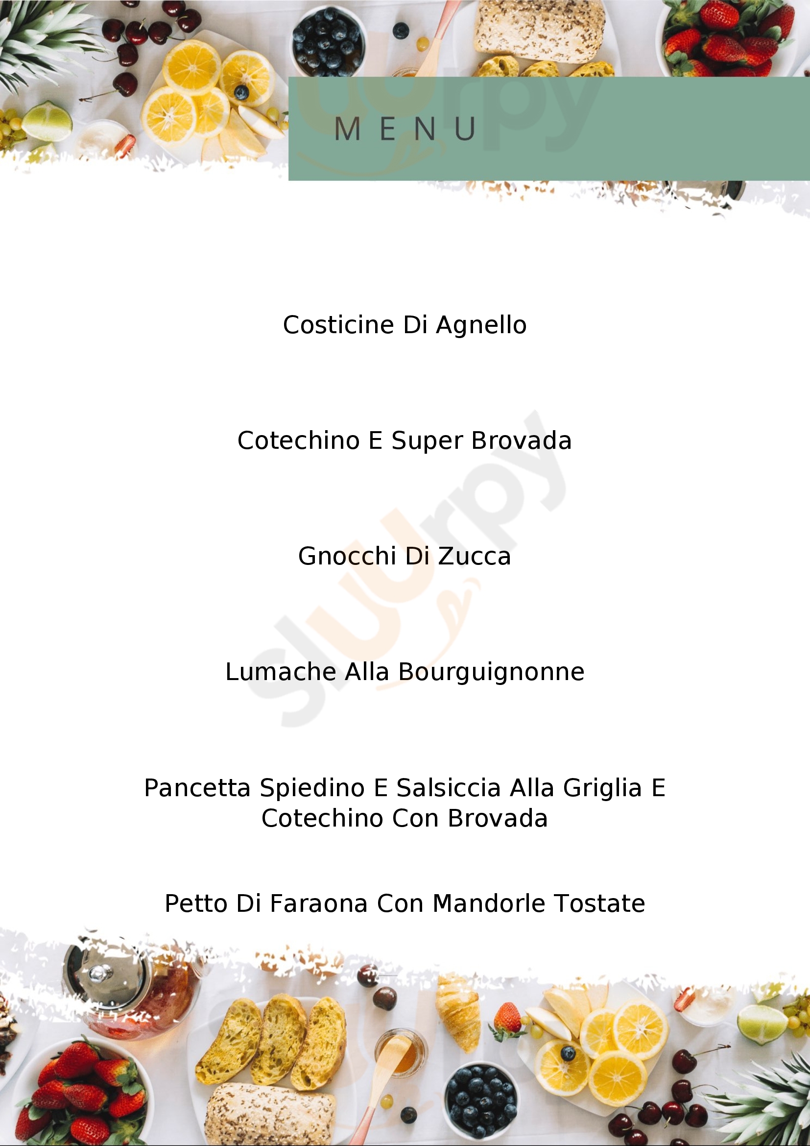 Tavernetta Da Aligi Porpetto menù 1 pagina