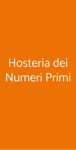 Hosteria Dei Numeri Primi Roma Menu Prezzi Recensioni Del Ristorante