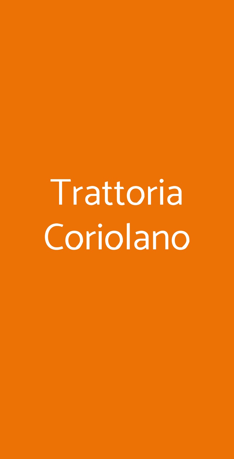 Trattoria Coriolano Roma menù 1 pagina