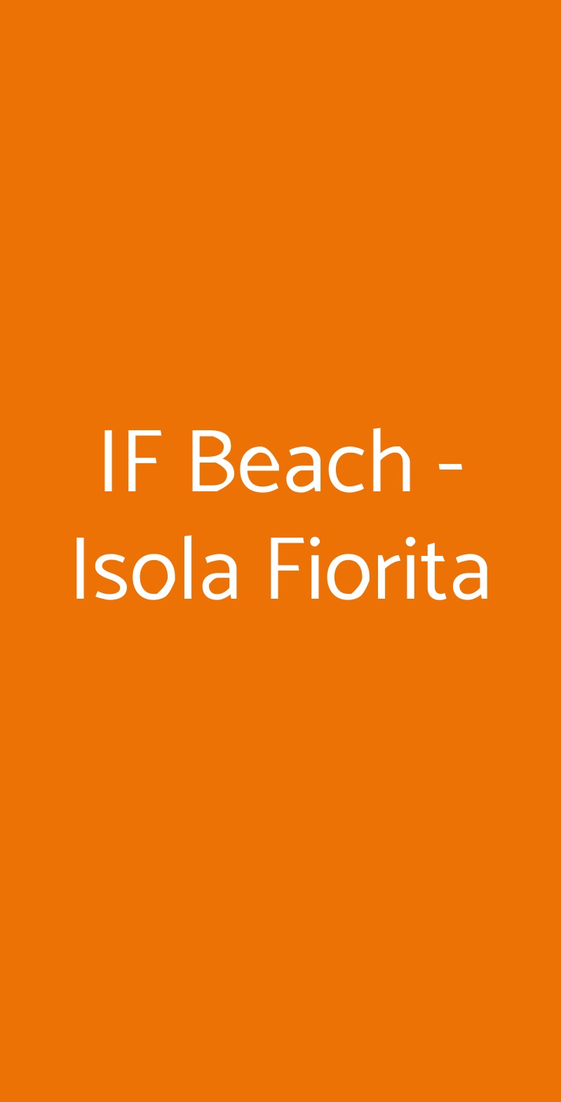IF Beach - Isola Fiorita Lido di Ostia menù 1 pagina