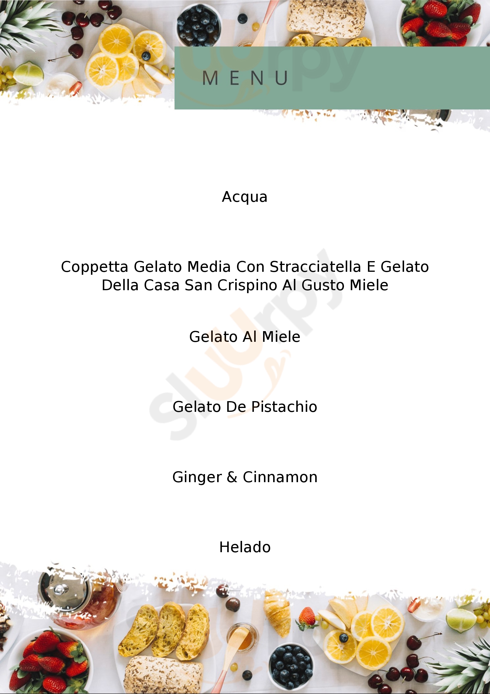 Il Gelato di San Crispino Roma menù 1 pagina