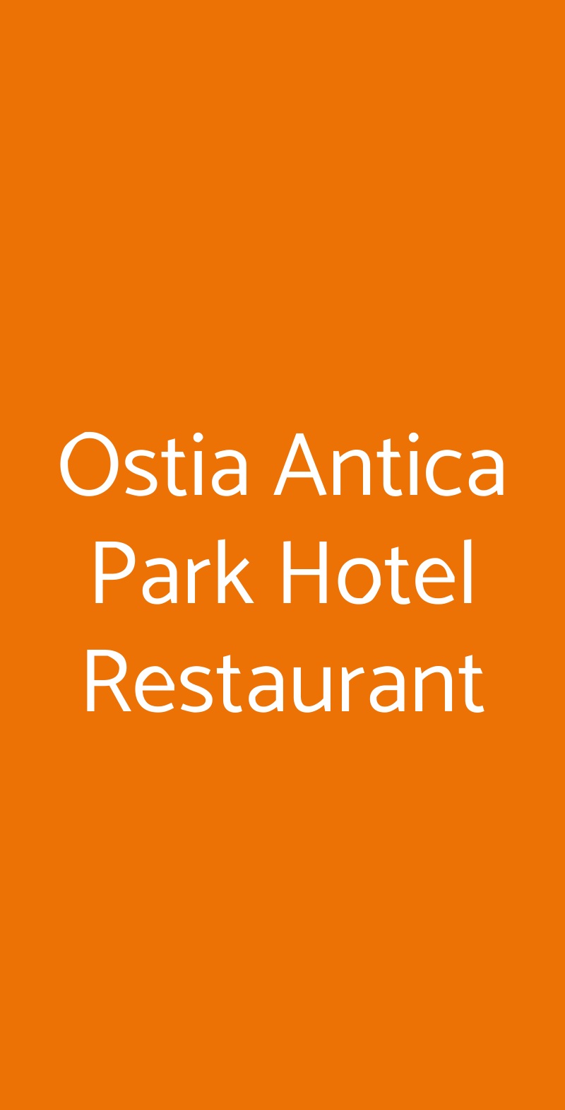 Ostia Antica Park Hotel Restaurant, Ostia Antica