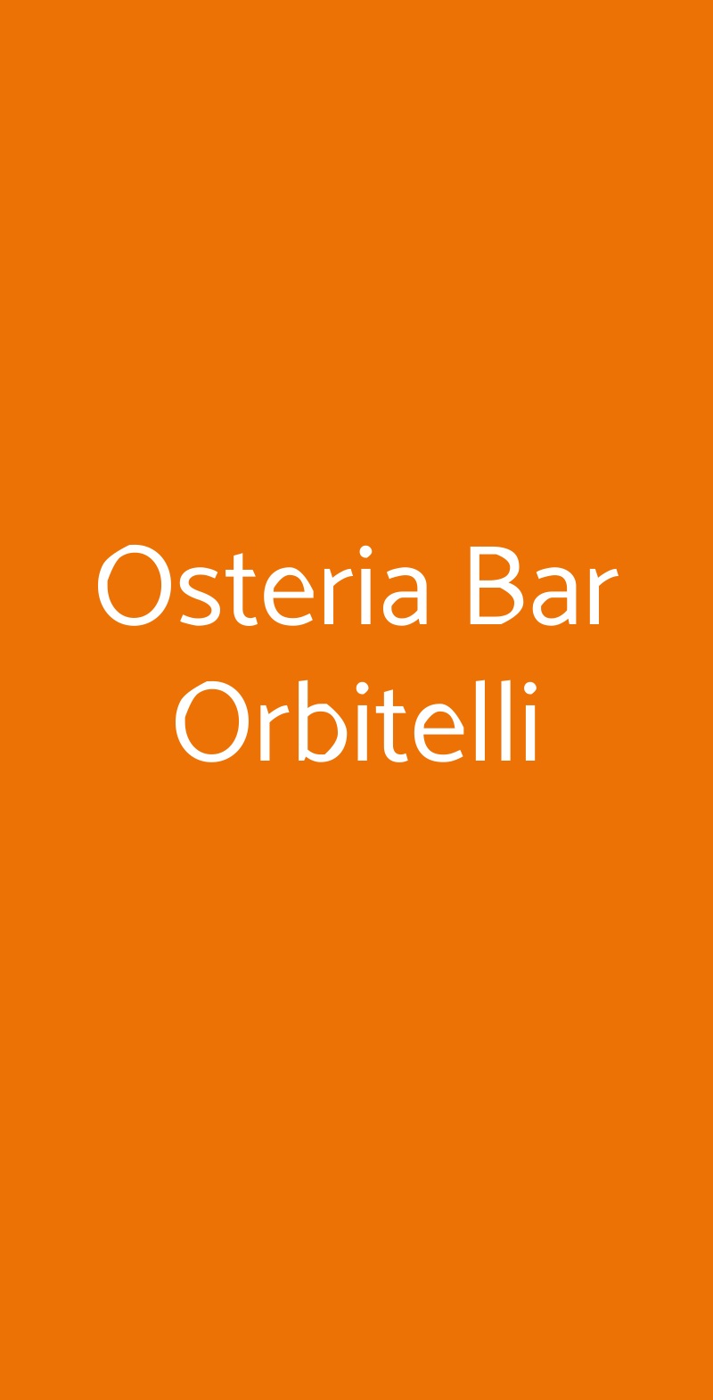 Osteria Bar Orbitelli Roma menù 1 pagina