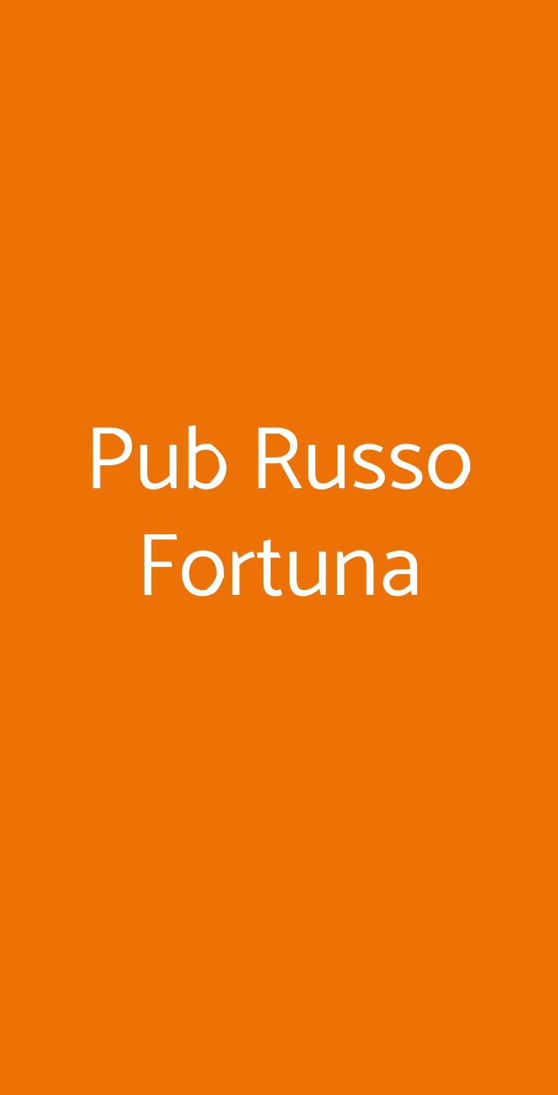 Pub Russo Fortuna Roma menù 1 pagina