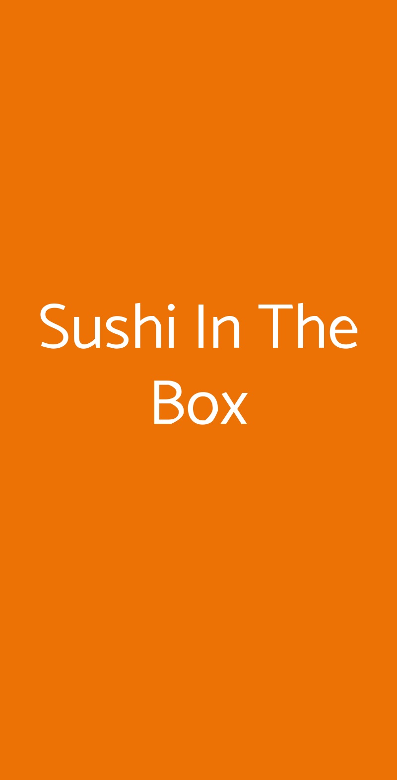 Sushi In The Box Roma menù 1 pagina