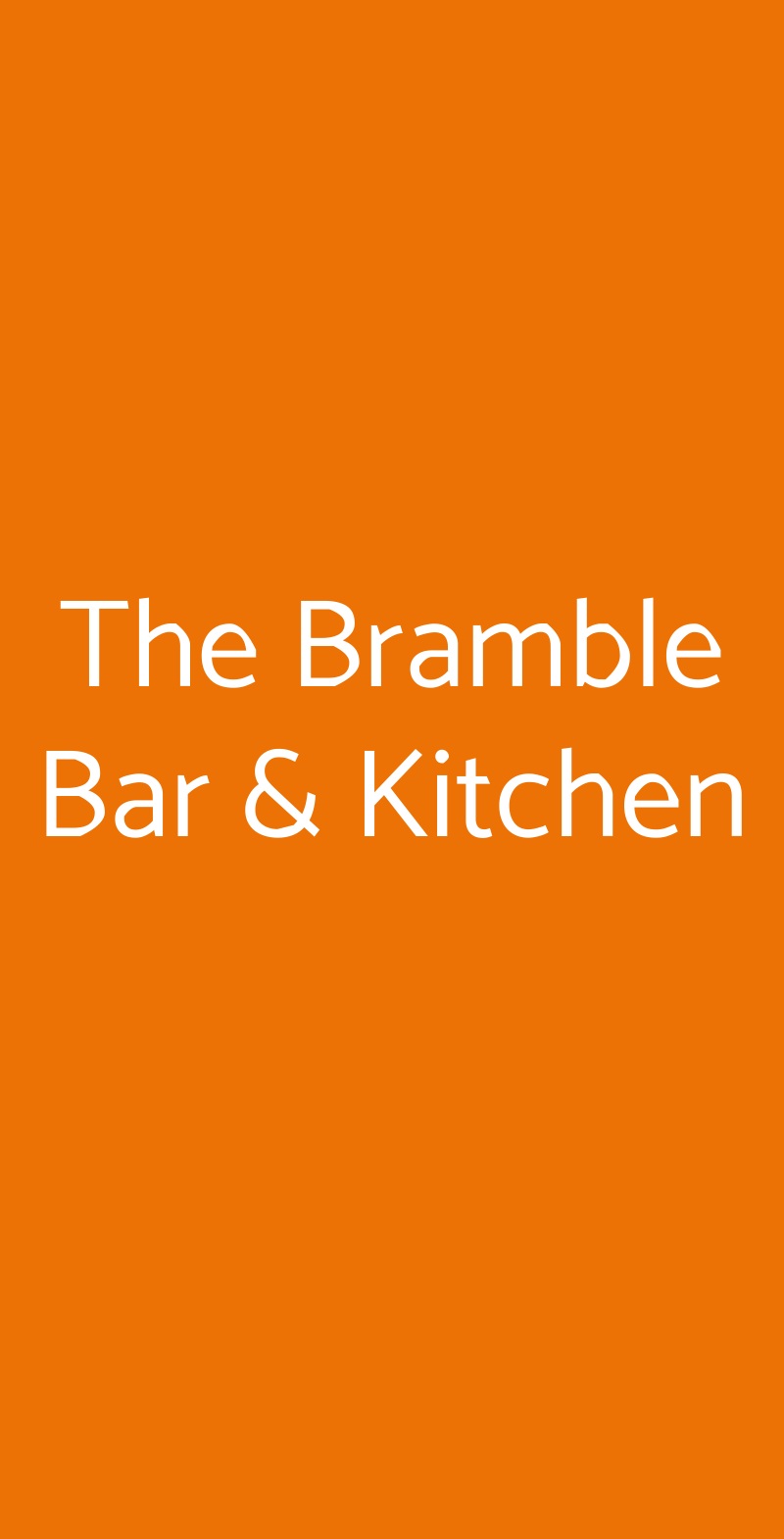 The Bramble Bar & Kitchen Roma menù 1 pagina