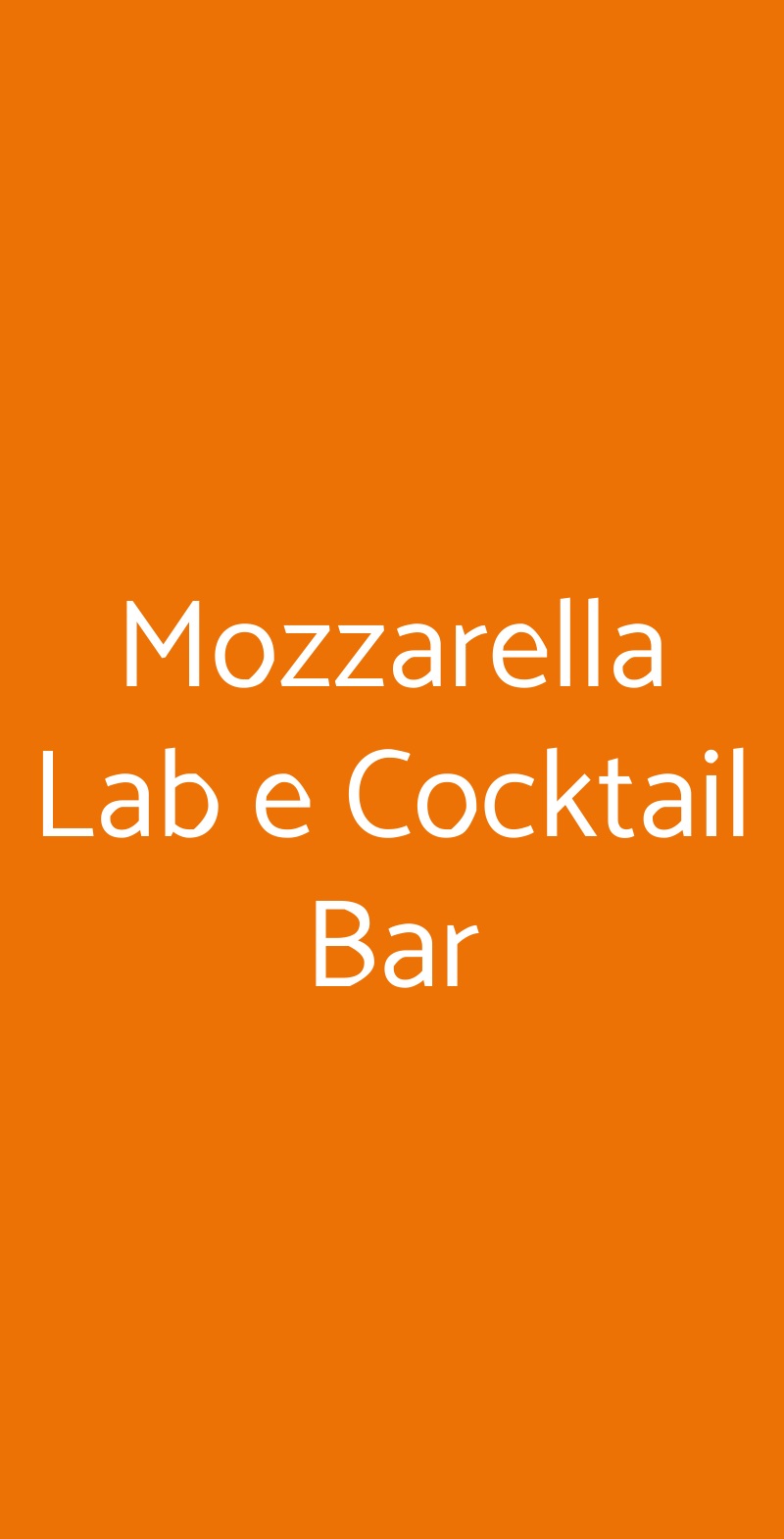 Mozzarella Lab e Cocktail Bar Roma menù 1 pagina