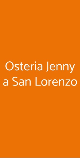 Osteria Jenny A San Lorenzo, Roma