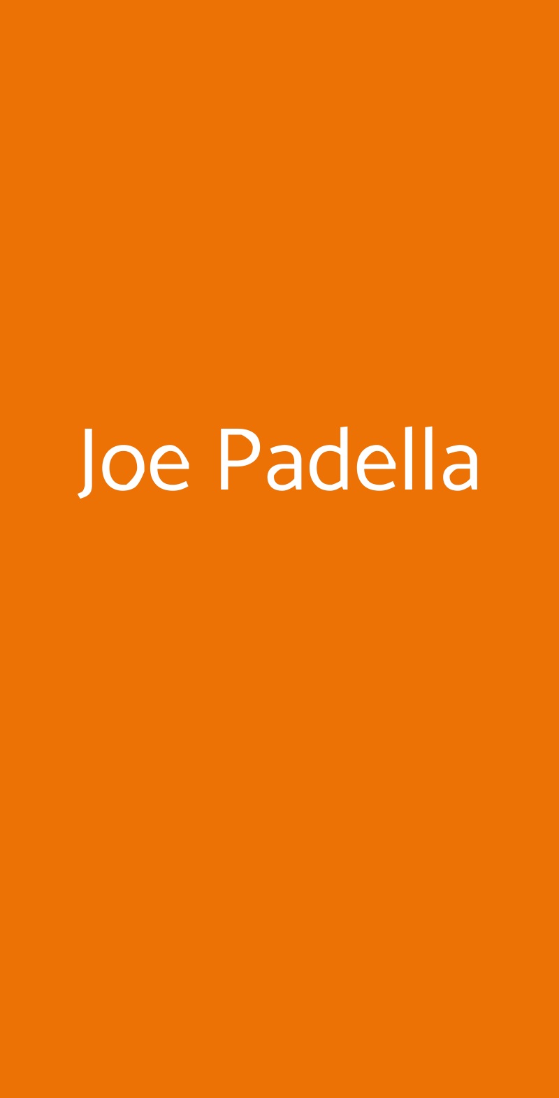 Joe Padella Roma menù 1 pagina