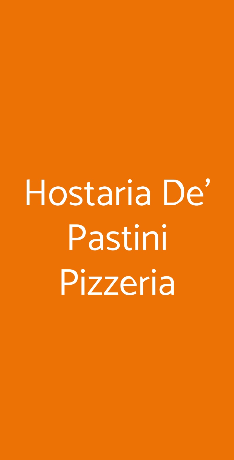 Hostaria De' Pastini Pizzeria Roma menù 1 pagina