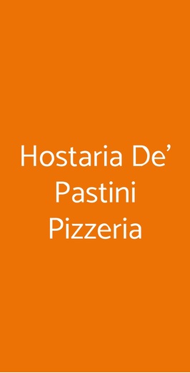 Hostaria De' Pastini Pizzeria, Roma