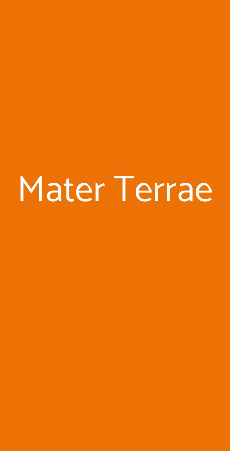 Mater Terrae Roma menù 1 pagina