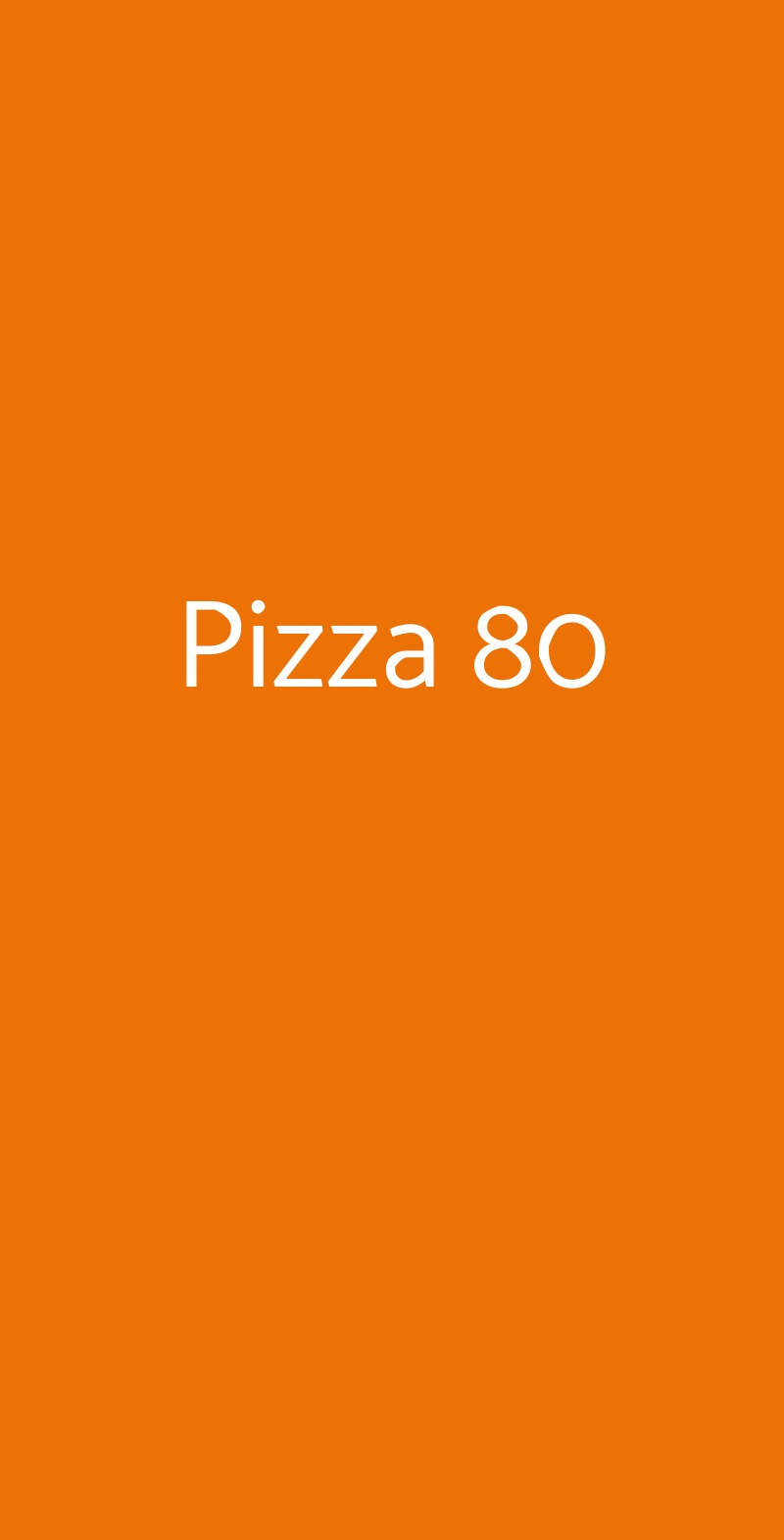 Pizza 80 Roma menù 1 pagina